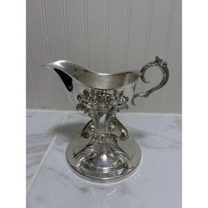FB Rogers Silver Co.  Silver Plate Gravy Boat on Heating Stand